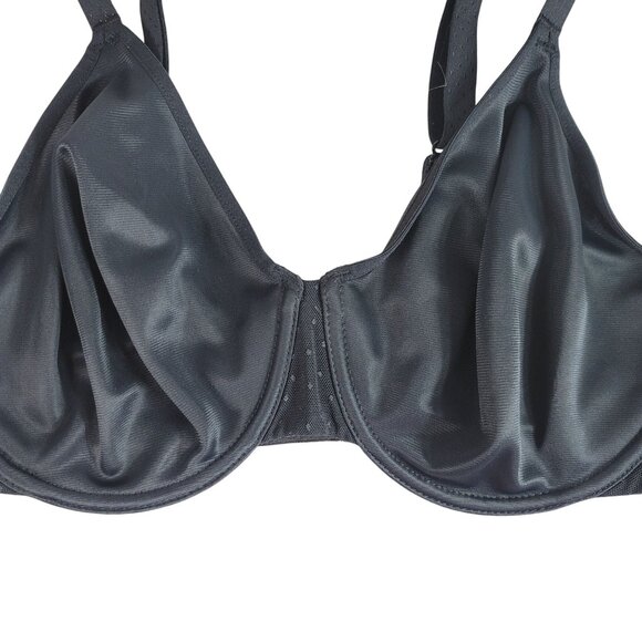 Wacoal Back Appeal Minimizer Bra Black 34DD Dots Seamless Underwire Adj #857303 - Picture 3 of 10